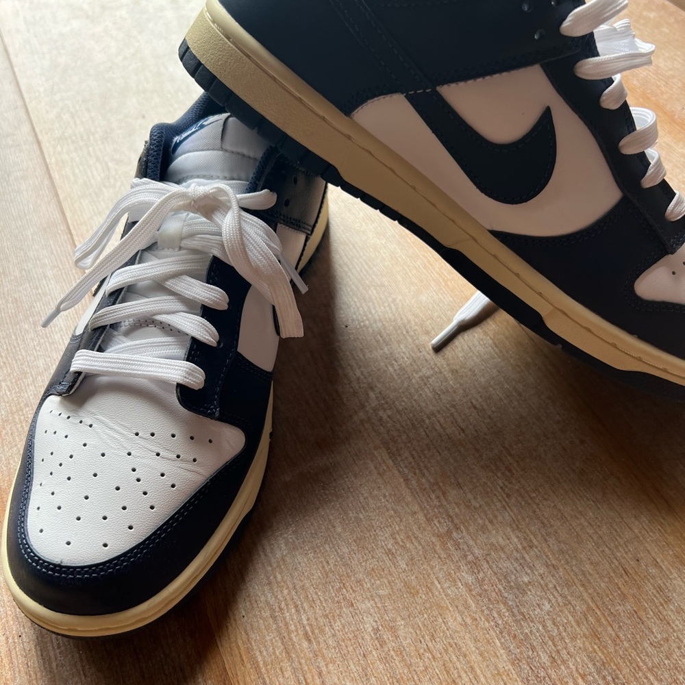 Nike dunks low midnight “Vintage Navy” blue.